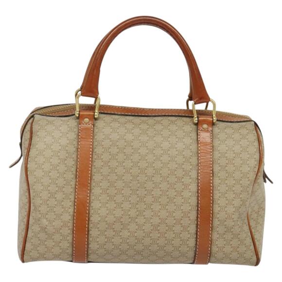 CELINE Macadam Canvas Hand Bag Pvc Beige Gold - Picture 3 of 12